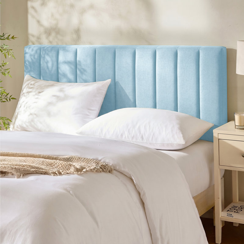Chastelyne Upholstered Easy Assemble Wall Mounted Headboard, Full, Baby Blue