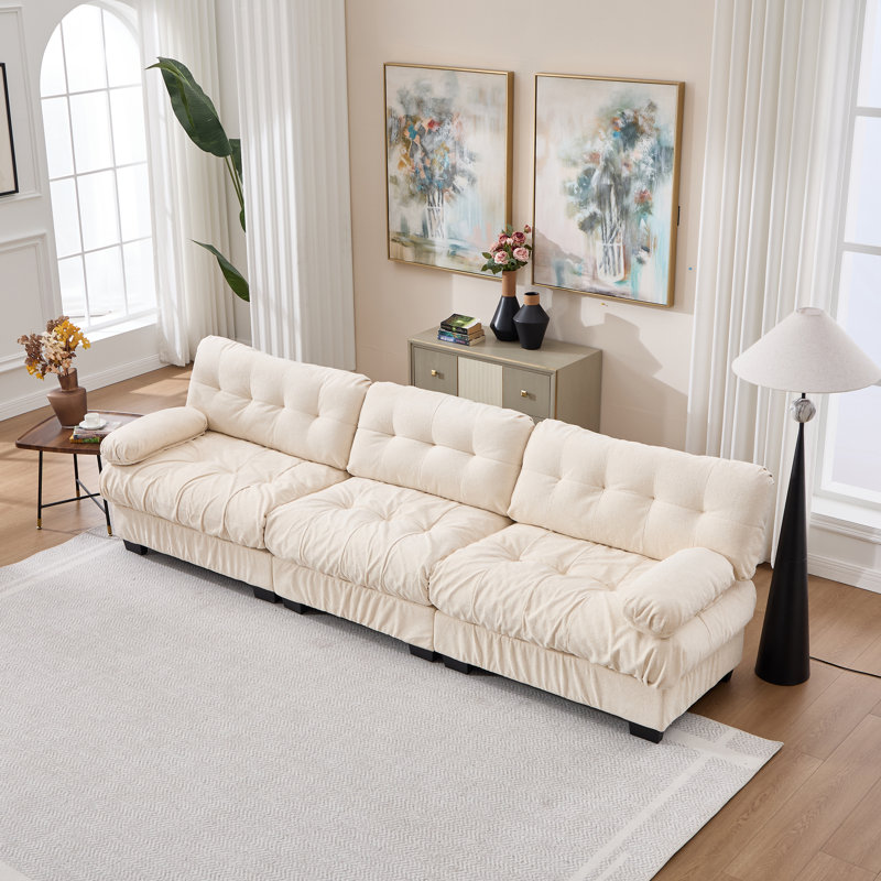Canapé modulaire Cloud, siège profond surdimensionné avec coussins, revêtement moelleux en polyester moelleux, 3 sièges