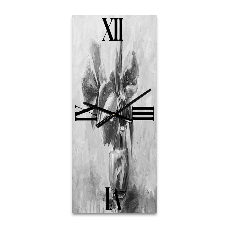 Horloge murale monochrome nature morte de fleurs dans un vase, Petit