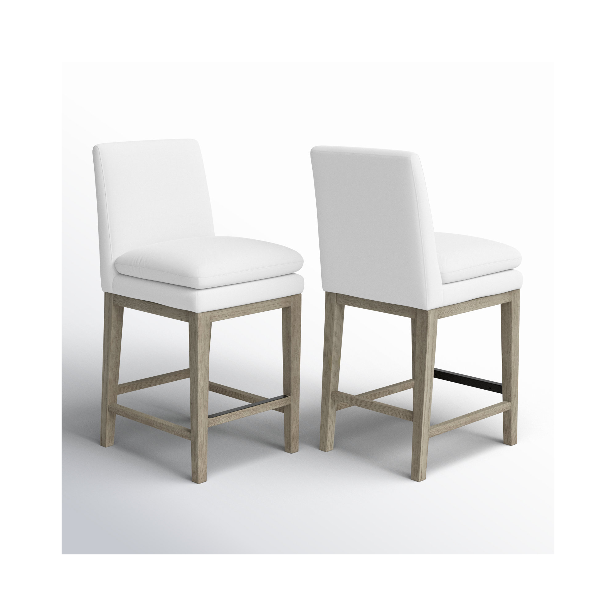Bethea Upholstered Counter Stool, Prestige Pearl Tweed