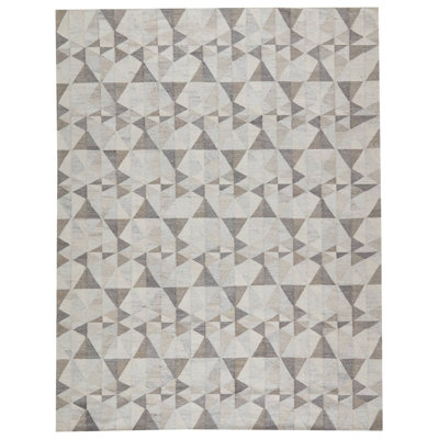Wendy Jane Flatweave Patchwork Area Rug in Taupe/Gray