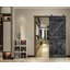 Porte de grange en bois massif DIY 3 en 1 pour chambres, espaces de rangement, placards-93928324-93928310