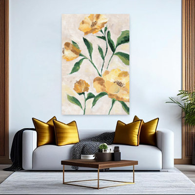 Art floral abstrait floral jaune