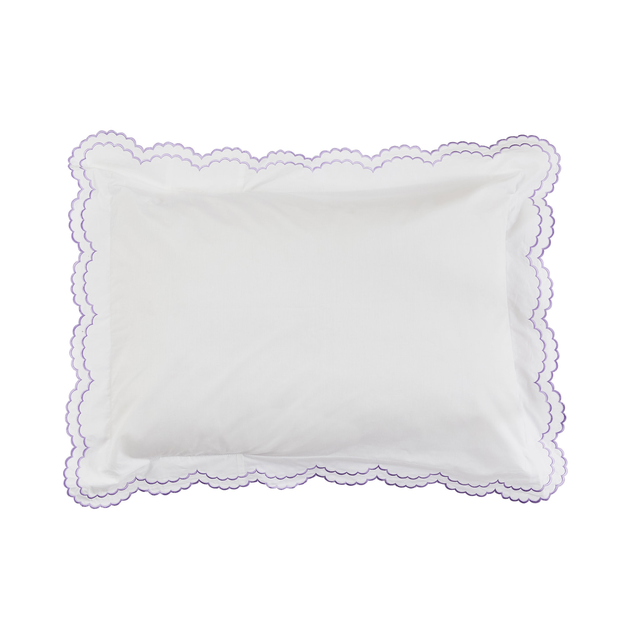 Bara Cotton Duvet Cover Set, King Duvet Cover + 2 King Shams, Purple/White