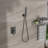 Dual Shower Head System - 10 Inch Matte Black With Rainfall And Handheld, 1.8 Gpm, Stainless Steel, Wall Mounted, Quality Mounted Handheld Shower, Long-Lasting Durability-121320230