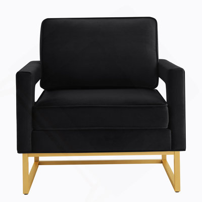 Modern Style Accent Chair With Gold Metal Base