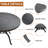 6-People 47.24-inch Round Table Cast Aluminum Outdoor Dining Set  and Blue  Cushions