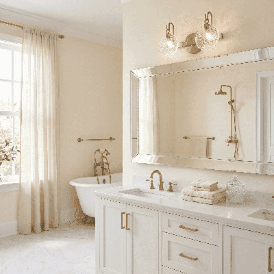 Kaelana 2-Light Vanity Light in Warm Brass