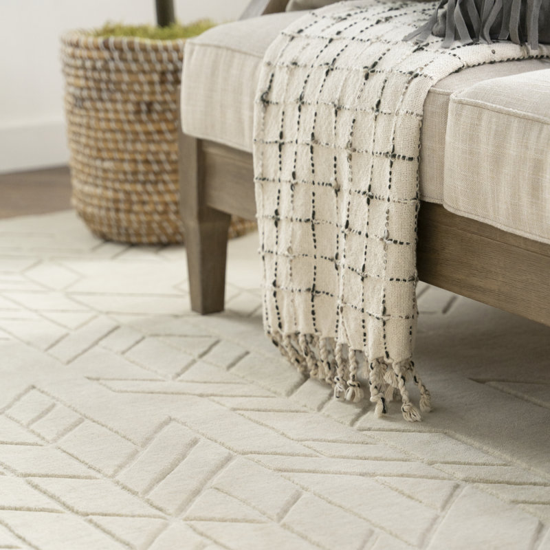 Mihira Geometric Wool Hand Woven Area Rug, Rectangle 236 x 297cm