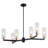 Adarryl 6 Light Matte Black Contemporary Chandelier Clear Glass