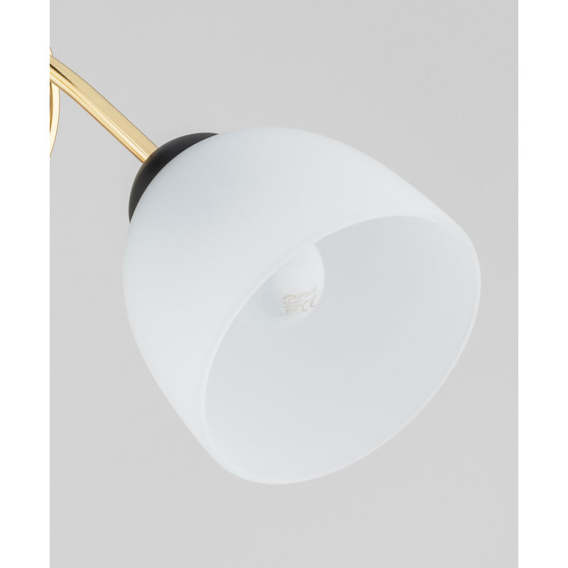 Jenelle Glass Flush Mount, White/Black