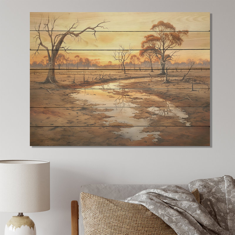 Australian Outback Landscape VI - Australie sur bois, H 30 po x l 40 po x P 0,78 po