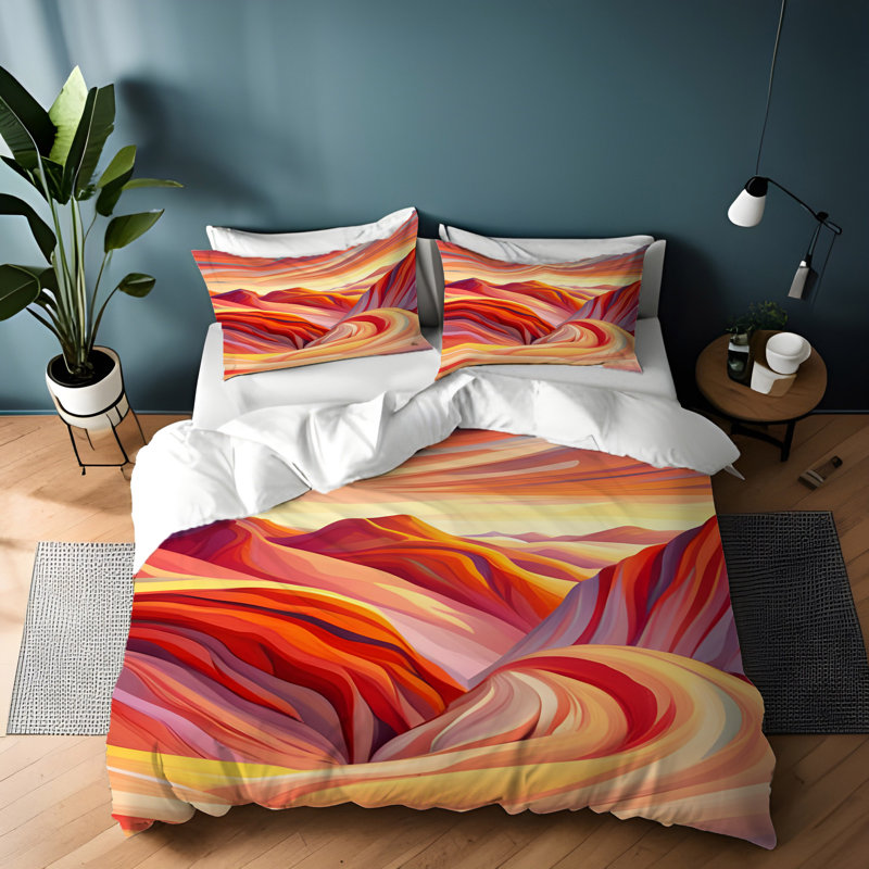 Ensemble de housse de couette , Housse de couette simple + 1 taie décorative pour
