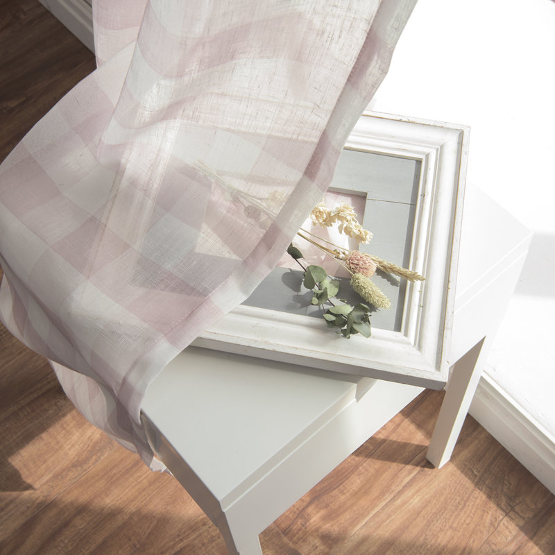 Paire de rideaux transparents avec passe-tringle Wacker, Rose
