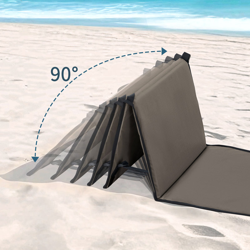 SUNJOY Portable Beach Mat with Adjustable Backrest for Adults (Set of 2) - , Khaki