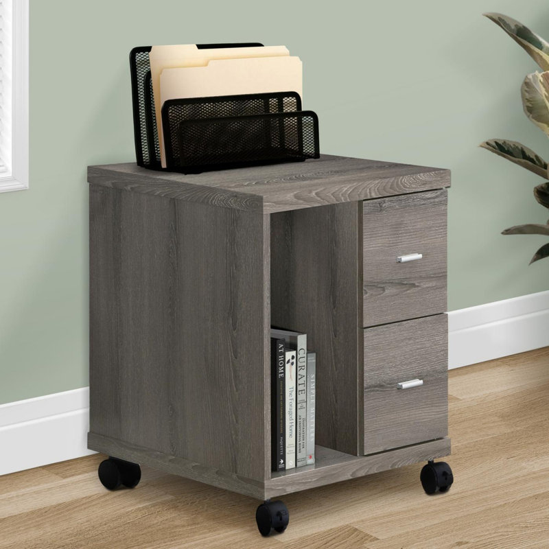 17.75 " Wide 2 Vertical Filing Cabinet, Taupe