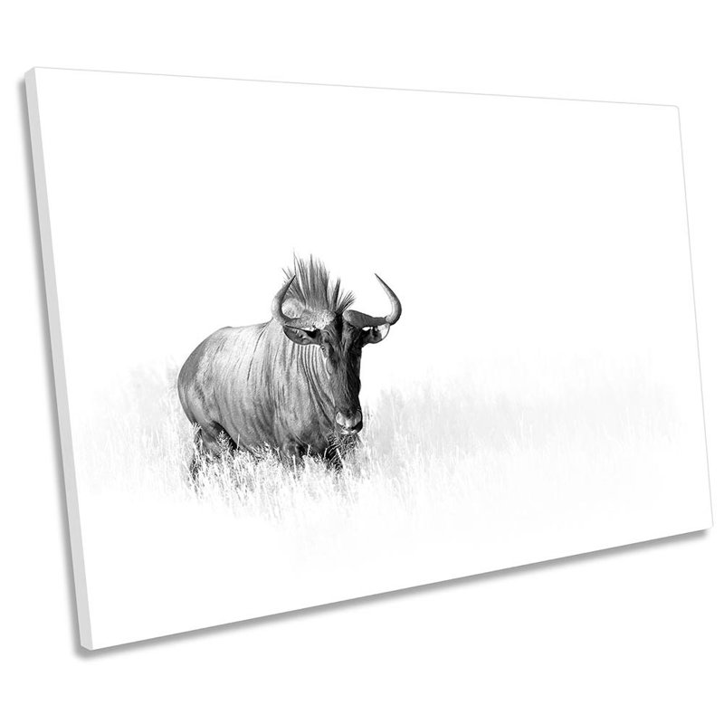 Antelope Minimalist White - Wrapped Canvas Print, 24cm H x 36cm W x 4cm D