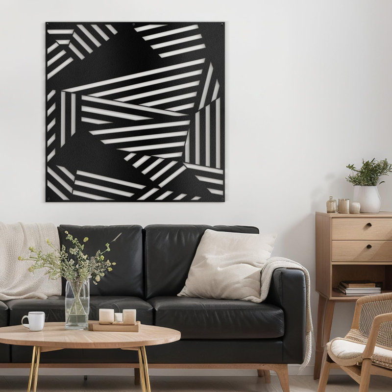 Wall Decor Metal, Black, 36" H x 36" W x 0.05" D