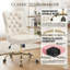 Chaise de bureau moderne en velours capitonné avec base en métal, chaise de bureau pivotante ajustable-133599476-133599477