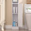 Bathroom Tall Cabinet With Adjustable Shelves, Narrow Storage Cabinet With Toilet Paper Scroll For Bathroom, Freestanding Bathroom Storage Cabinet with Magnetic Door, White