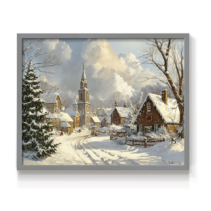 Chirstmas Art-CCXCII -Framed Print - Restickable, Gris, H 11 po x l 14 po