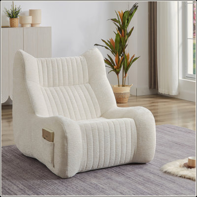 Fauteuil à billes pour adultes avec accoudoirs - Fauteuil d'appoint surdimensionné et confortable pour salon, chambre à coucher