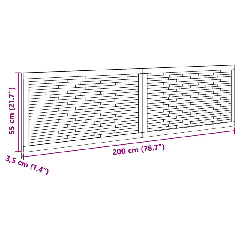 Solid Wood Headboard, 200 x 200cm