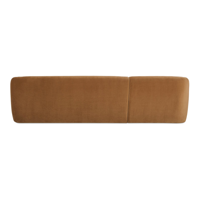 Faye 2 - Piece Chaise Sectional, Camel Faux Mohair, Right Hand Facing