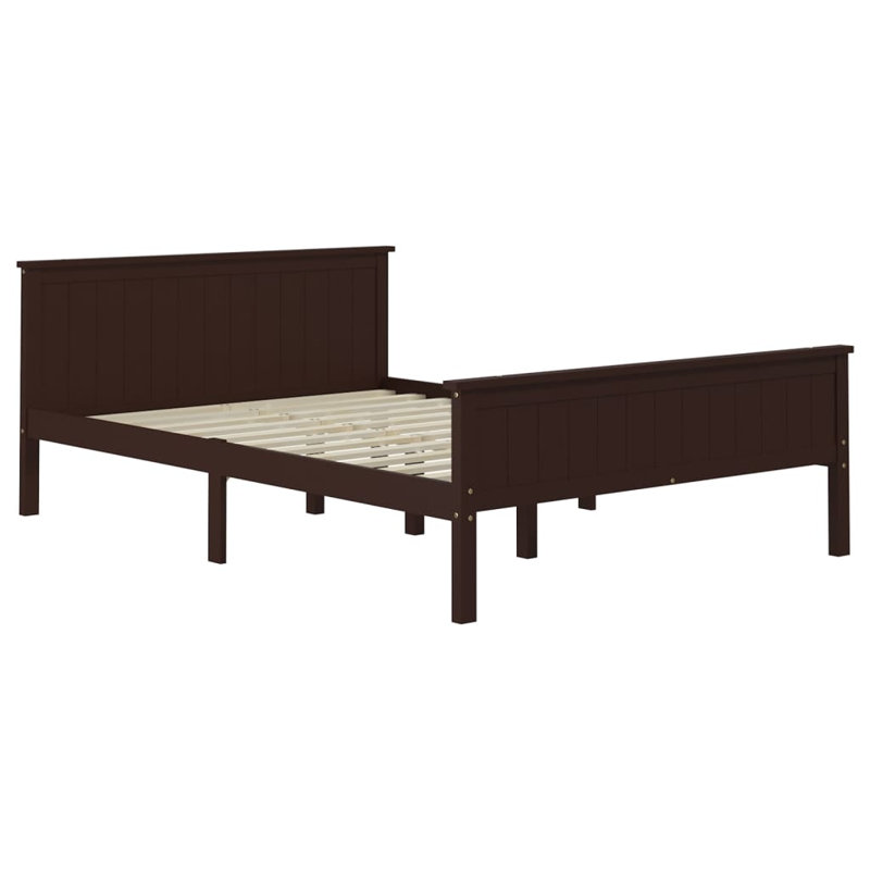 Giller Solid Wood Bed, European Kingsize (160 x 200cm), dark brown
