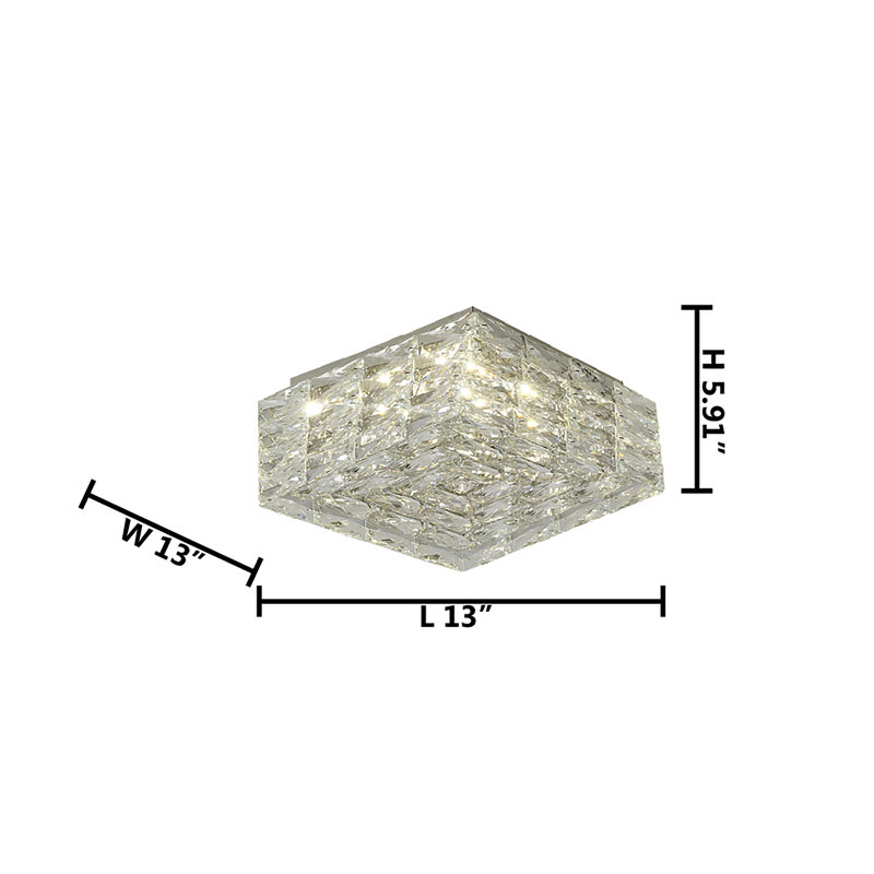 1-Light Chrome LED Flush Mount With Clear Crystals