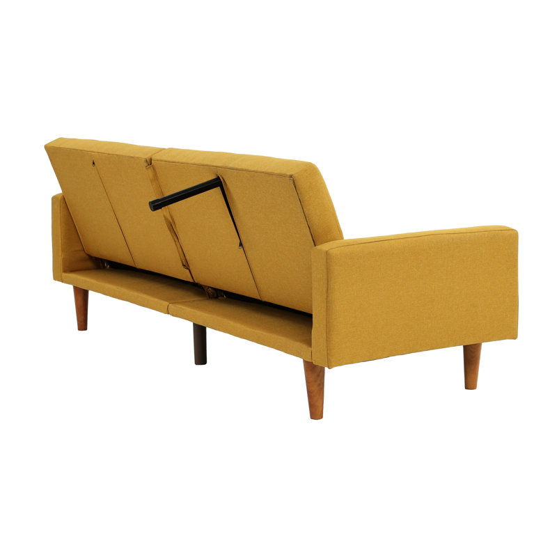 Coussin de couleur moutarde réglable avec tissu luxueux et support de bois stable