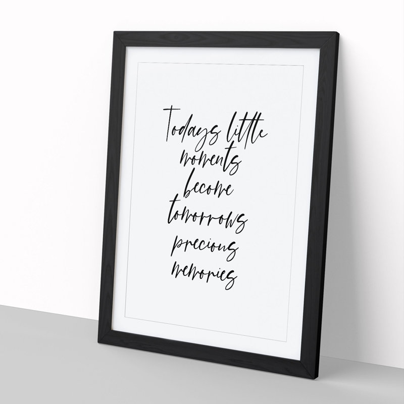 Todays Little Moments - Picture Frame Typography, 48cm H x 36cm W x 2cm D, Black