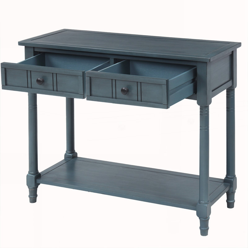 Console de style traditionnel avec deux tiroirs, Marine