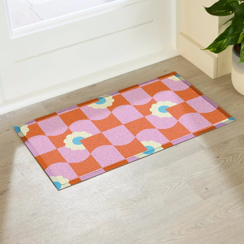 Non-Slip Floral Doormat, 24" x 36"