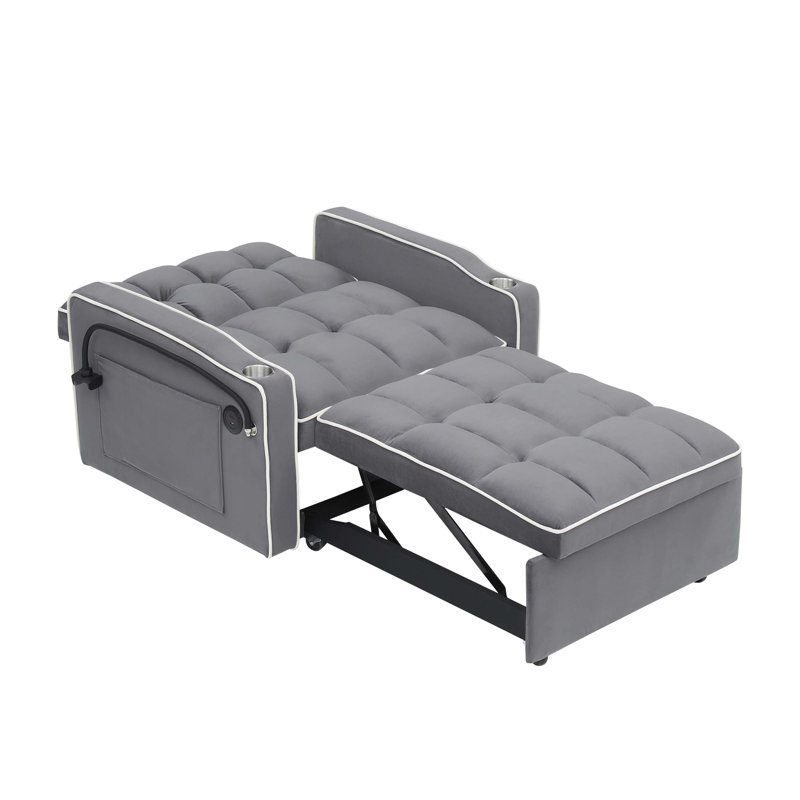 Chaise d'appoint rembourrée Cynthie, Gris