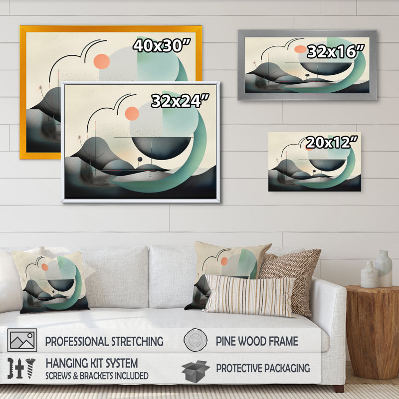 «Gray Harmonious Patterns II», reproduction d'art sur toile géométrique moderne, H 30 po x l 40 po x P 1,5 po, Toile tendue
