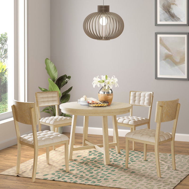 Ensemble repas pour 4 personnes Brennen, Beige