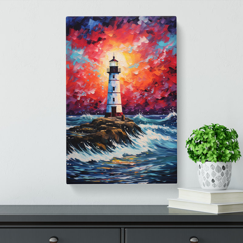 Lighthouse Expressionism No.2 - Wrapped Canvas Print, 76cm H x 50cm W x 3cm D