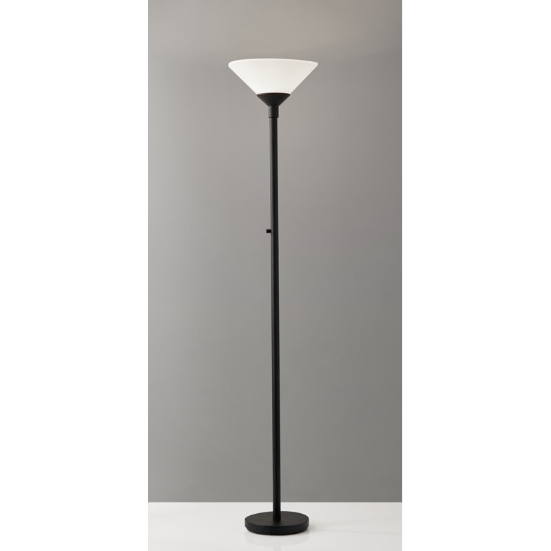 Staggs 73'' Torchiere Floor Lamp, Black