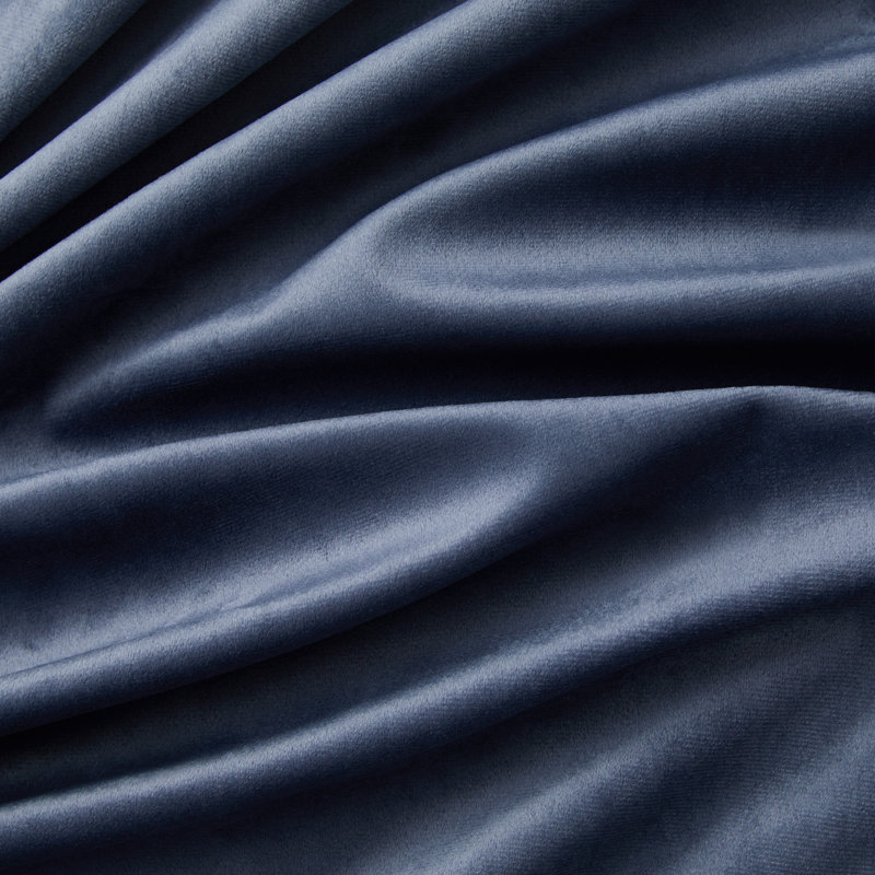 Pleze Velvet Semi Sheer Curtain Pair, Navy Blue, 54" W x 96" L