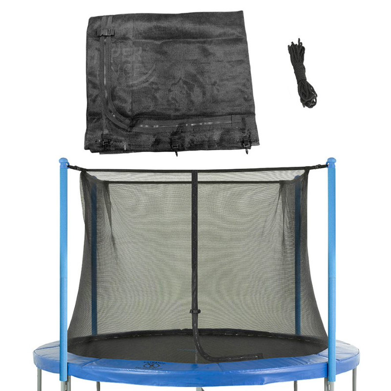 Filet d'enclos de trampoline Machrus Upper Bounce, pour cadre rond de 10 pi, utilisant 4 poteaux (ou 2 arches)