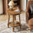19.7 Inch Solid Wood Round End Table With Open Storage (Set of 2)
