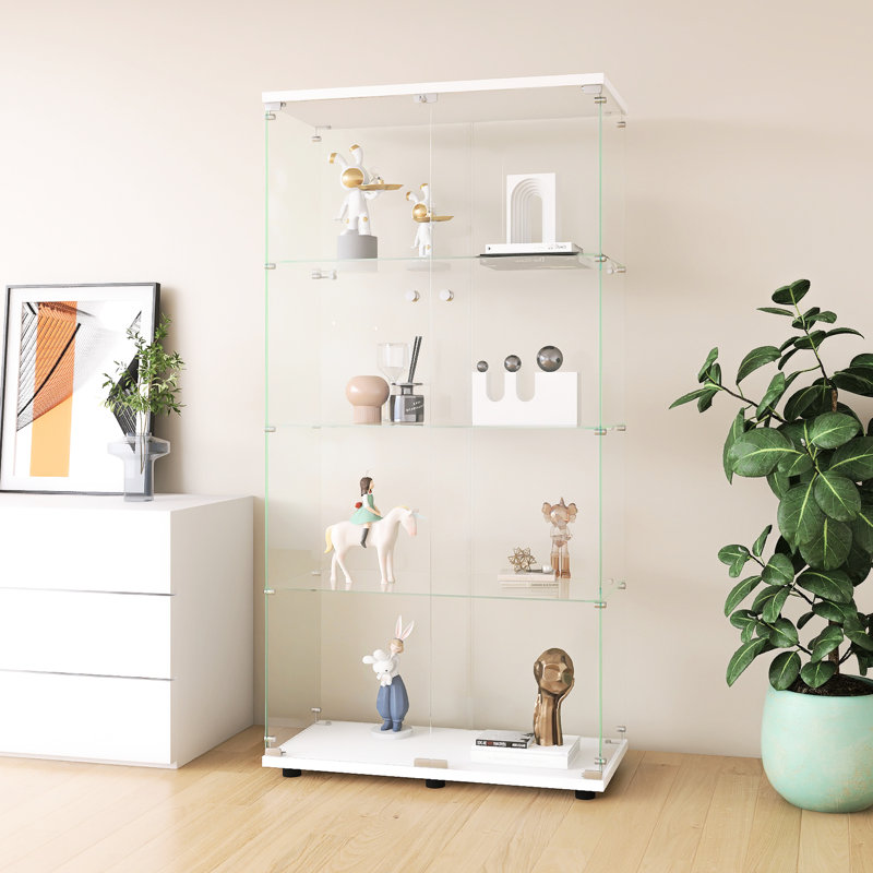 Vitrine blanche à 4 tablettes pour salon Living Room