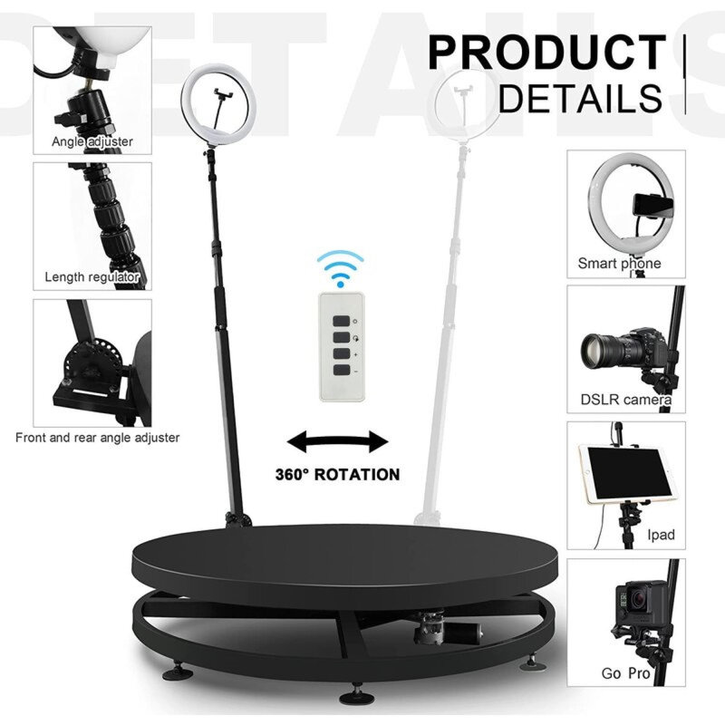 360 Photo Booth 360 Selfie Booth 360 Video Booth Automatic 360 Spinner 360 Machine 360 Booth Video, 39.4" H x 88" W