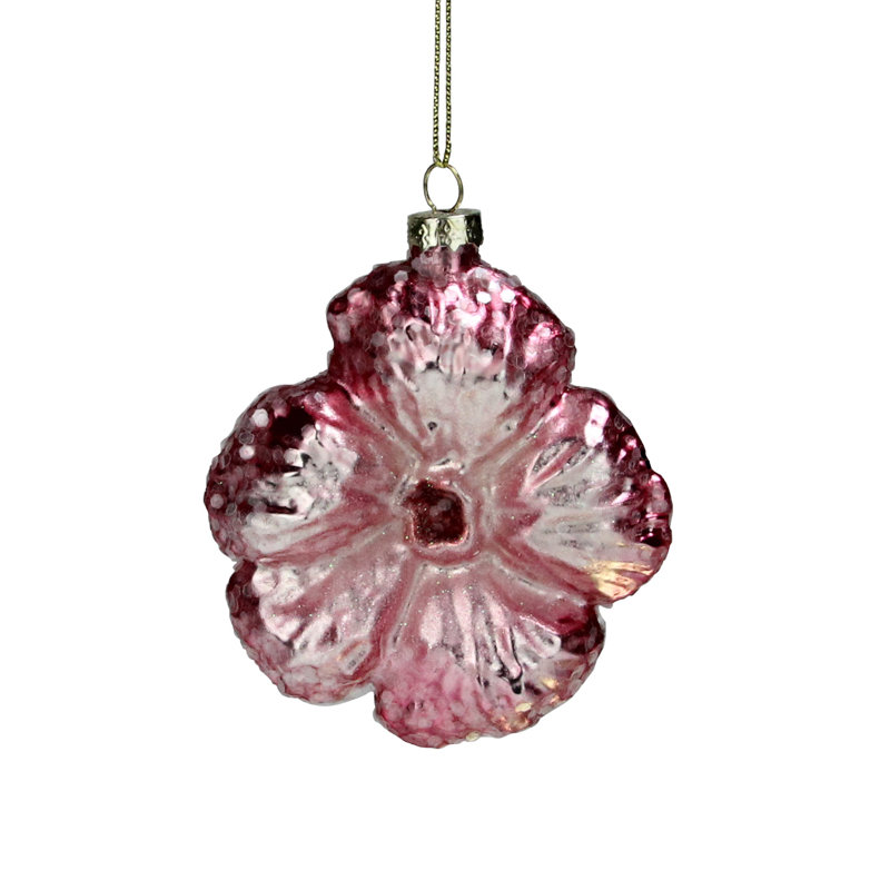 Ornement de Noël en verre 3,5 po, Rose clair