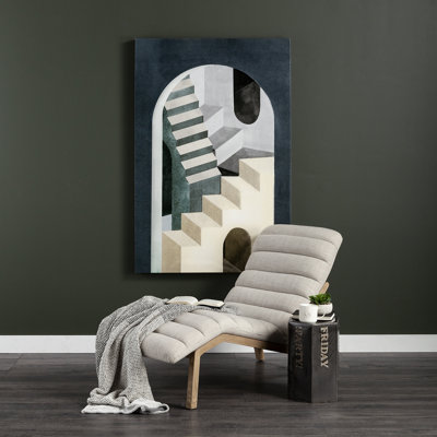 Chaise longue en cuir véritable de 62,23 cm de large Cardiff