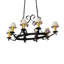 Lustre ovale forgé à la main 8 lumières de 56 po de long avec 8 lumières