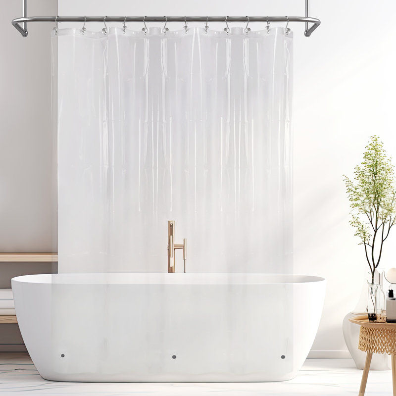 Doublure de rideau de douche imperméable légère en PEVA, H 72 po x l 72 po, Clair