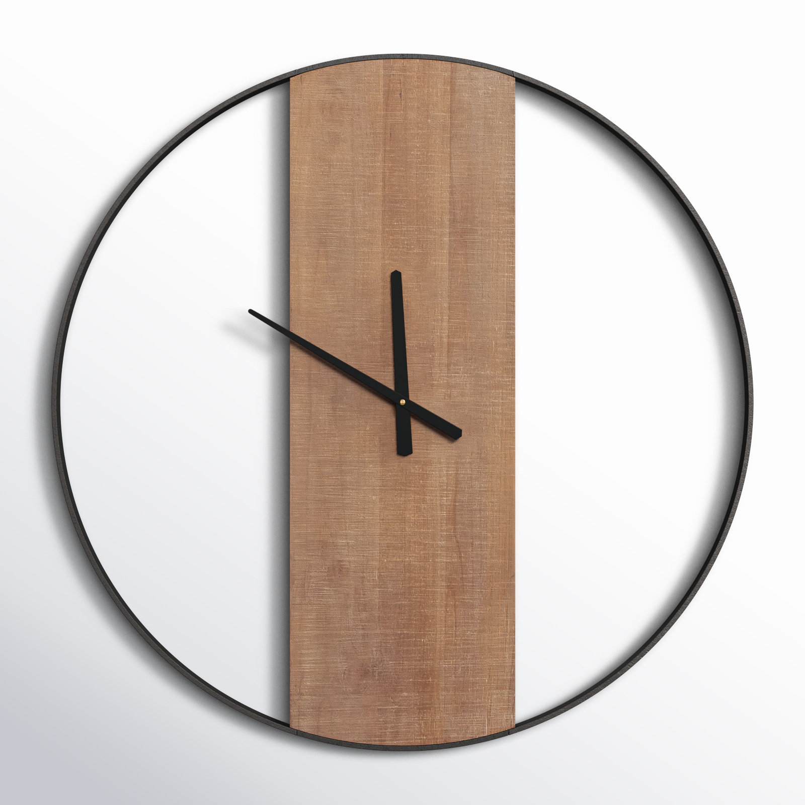 Gwennie Wall Clock, Natural/Black, 32" Diameter