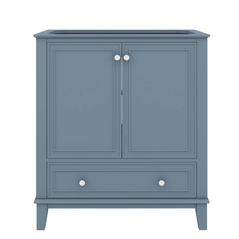 Meuble-lavabo sur pied de 30 po sans lavabo, armoire de salle de bain autoportante en bois avec 2 portes et tiroir pour la salle de bain
